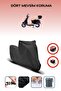 Black Rear Bag Lock Incompatible Falcon Cooper 50 Compatible Motorcycle Tarpaulin, 4 Seasons