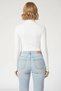 Women's Full-Length Ribbed Lycra Camisole Badi Slim Long Sleeve - White - 5
