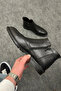 Black Boots Without Laces and with Zipper Leather Men's - 6