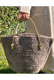 Handmade Plush Fabric Gold Stone Strap Tote Shoulder Bag Handmade - 3
