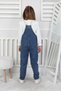 Girl's Slopet Children's Denim Overalls Floral Patterned Blue Slopet - 4