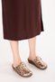 Women's Genuine Leather Special Slippers with Removable Sole for Home and Outdoors Yprk.275 Beige Croco - 6