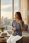Women's Knitted Short Sleeve V-Neck T-Shirt - 3