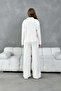 Women's Polo Neck Oversized Sweater Pants Knitwear Bottom-Top Set - 8
