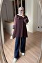 Gül Detail Mercerized Hijab Tunic - Brown - 3