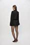SS6114 Padded Shoulders Shirt Dress with Front Knot - 3