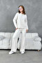 Women's Polo Neck Oversized Sweater Pants Knitwear Bottom-Top Set - 5