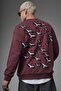 Crew Neck Men's Sweatshirt with Embroidery Detail on the Back - 5