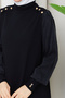 Women's Shoulder Pad Sleeve Silk Cupra Mercerized Knitwear Tunic - 5