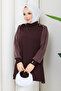 Women's Shoulder Pad Sleeve Silk Cupra Mercerized Knitwear Tunic - 7