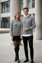 Men's Grey Crew Neck Long Sleeve Soft Textured Knit Sweater - Men's Sweater - 2