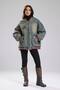 Women's Denim Fabric Quilted Lining Inside with Back Print Detail Design Jacket Coat - 5