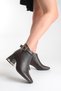 Women's Brown Leather-Look Skin Color Square Toe 6.5 cm Heel Gold Buckle Stylish Daily Boots - 6