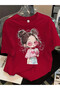 T-Shirt with a Cute Girl Print. Women's T-Shirt - Stylish and Modern for Everyday Combinations - 2