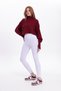 Women's White High Waist Corded Fabric Inner Non-Show t Shaping / Sculpting Sports Leggings - 3