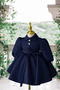 Special Design Navy Blue Long Sleeve Christmas Model Girl's Evening Dress