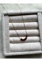 Minimal Hessonite Stone Steel Necklace Handmade - 2