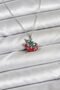 316L Steel Chain Silver Color Christmas Themed Women's Necklace with Sleigh and Pine Tree Figures - Tj-Bko10717