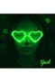 Green Led Light up Heart Glasses – 3 Modes Party - Glow Glasses (4887)