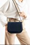 Women's Suede Shoulder Bag Navy Blue