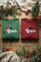 Unisex Mr. Mrs. Grinch Printed New Year Concept Couple Combination 2-Piece Oversized Sweatshirt Set