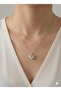 Steel Zircon Stone Heart Silver Color Necklace
