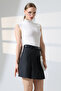 Thick Pleated Belted Skirt with Inner Leggings - 4