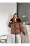Brown Knit Sleeve Premium Puffer Coat - 8