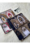 Hijab Women's Patterned Cotton Soft Shawl Set of 2 and Makeup Mirror - 5