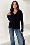 Women's V-Neck Knit Sweater – Cozy Neutral - 2