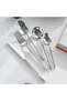 Luxury Stainless Steel Cutlery Set of 6, Mirror Polished, Dishwasher Safe GiftBox Flatware silver