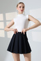 Pleated Shorts Skirt with Zipper Closure - 4
