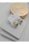 3-Stripes Curved Ring Gold Women's Earrings - 2