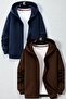 2-Piece Hooded Unisex Zippered Sweatshirt / Cardigan
