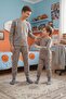 Boys' 3-13 Years Old 100% Cotton Single Jersey Fabric Basketball Patterned Long Sleeve Pajama Set