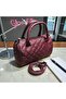 Women's Burgundy Quilted Mini Shoulder & Hand Bag – Single Compartment with Zipper, Adjustable Long Strap 22X16X12Cm - 6