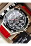 Sports Men's Wristwatch, Functions Active, Red Silicone Cord with Calendar + Bracelet