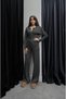 Anthracite Waist-Detail Snap-Button Knit Set - 2