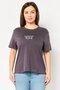 Women Crew Neck Short Sleeve Embroidered T-shirts, Ash