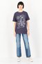 Women Crew Neck Short Sleeve Graphic Print T-Shirt, Grey - 4