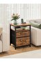 Nightstand with 2 Fabric Drawers, Premium Waterproof MDF & Sturdy Metal Frame