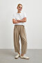 Lace-Up Elastic Waist Pleated Trousers Stone - 4