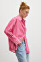 Striped poplin shirt pink - 3