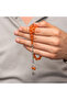Orange Round Crimped Amber Prayer Beads with Silver Tassels - 4