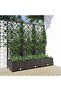 Garden Planter with Trellis Black 120x40x121.5 cm PP