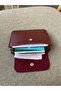 Claret Red Unisex Faux Leather Multi-Compartment Women's Card Holder Wallet - Functional Accordion Model Stylish Card Holder - 2