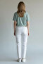 Women's Knitted Short Sleeve Round Neck T-Shirt - 6