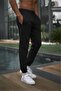 Men's Black Combed Cotton Sweatpants - 2