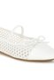 Women Woven Bow Detail Ballerinas in White - 4