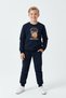3-Ply Thick Round Neck Basketball Potai Print Detail Winter Boys' Tracksuit Set - 2